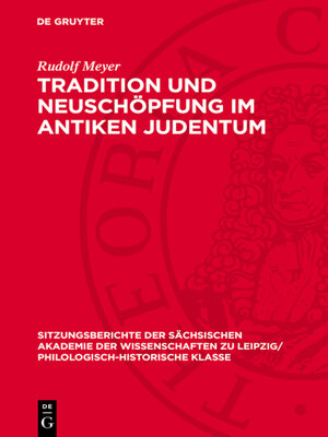 cover image of Tradition und Neuschöpfung im Antiken Judentum